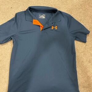 Under Armour Youth blue Polo with Orange Accents